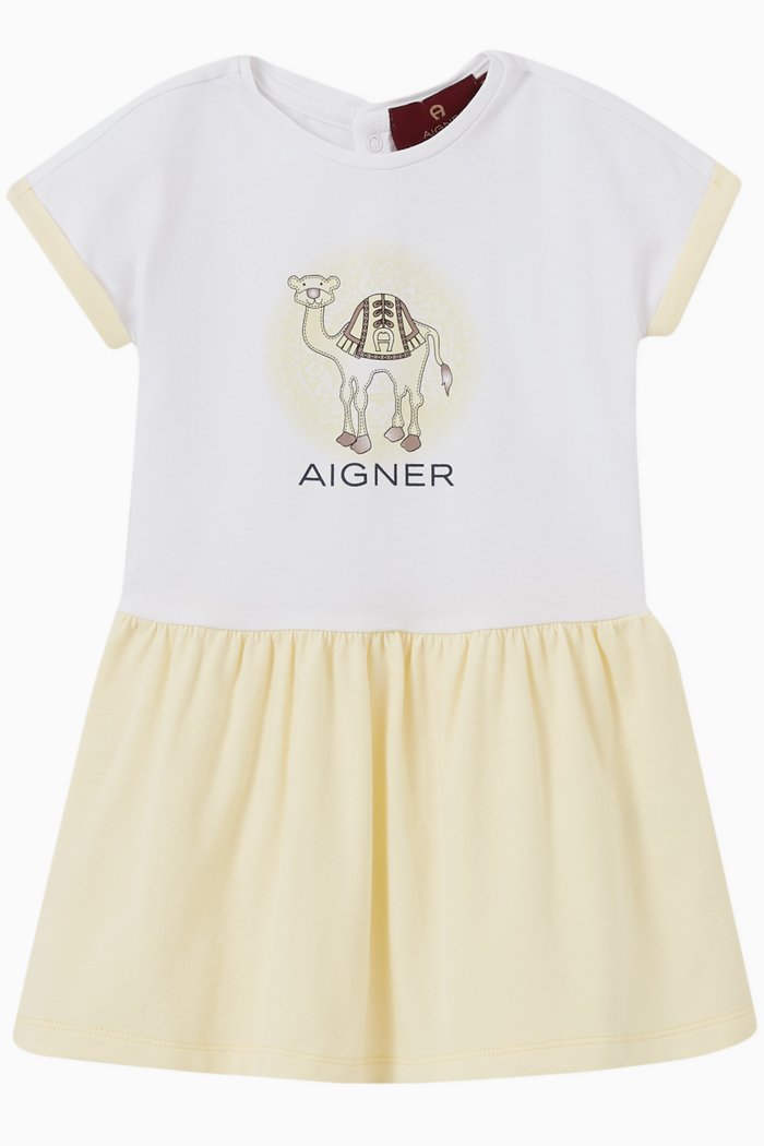 

Colour-block Logo T-shirt Dress, Yellow