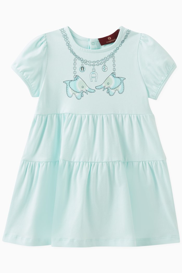 

Elephant Dress in Cotton, Blue
