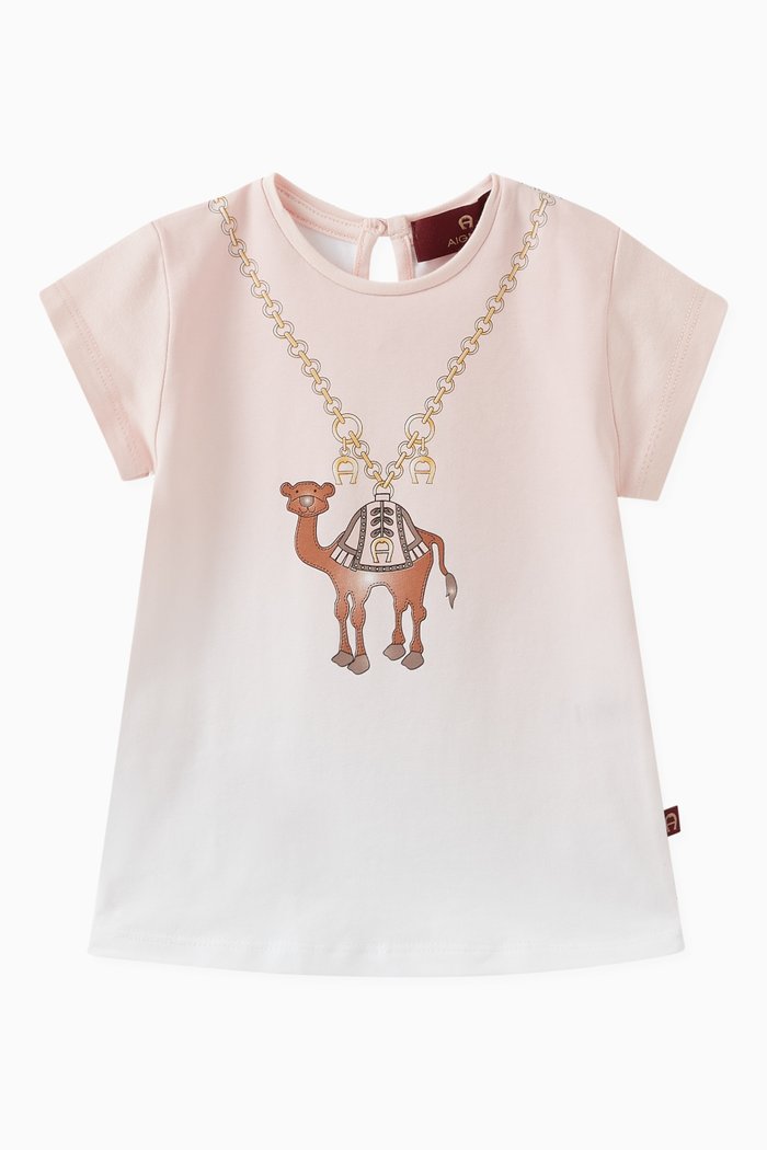 

Camel Ombre T-shirt in Cotton, Pink