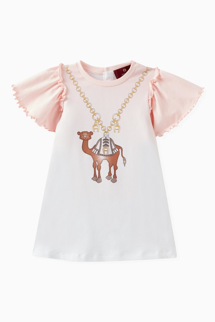 Camel Dress in Cotton, Pink