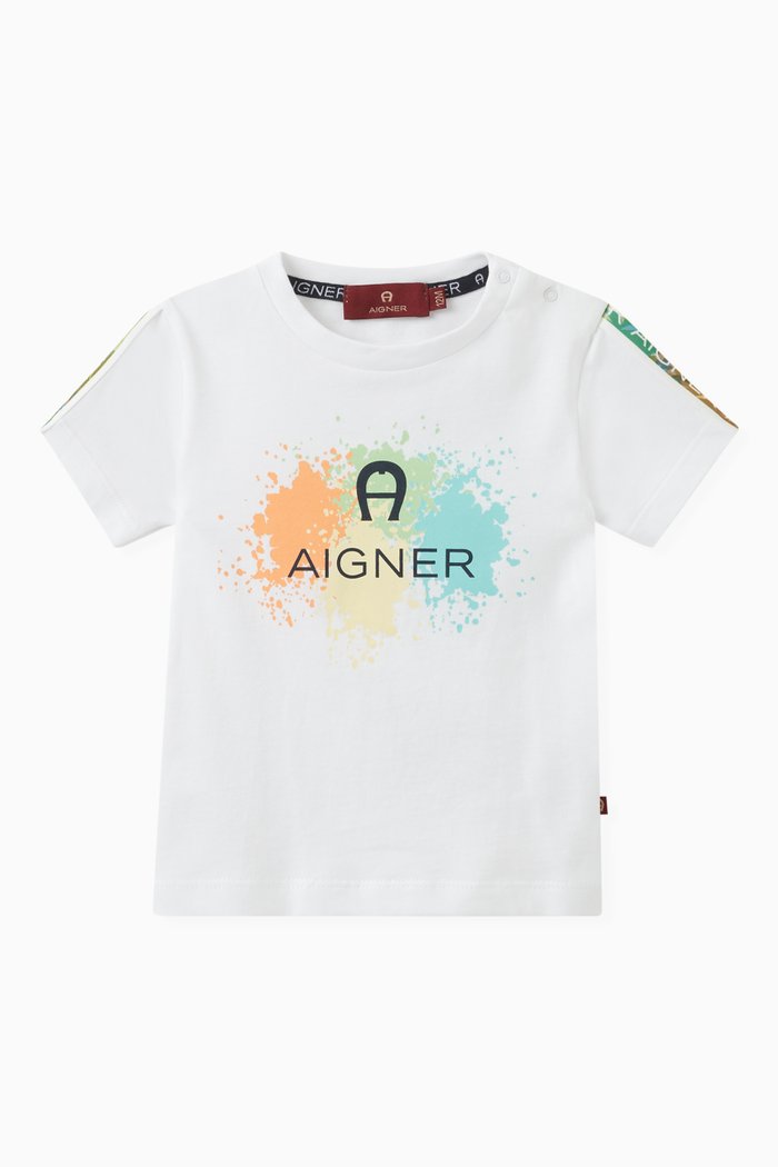 

Logo Tape T-shirt in Cotton, White
