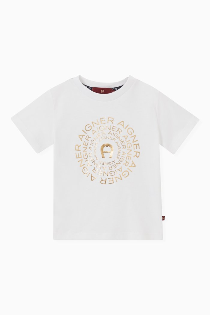 

Metallic Logo T-shirt in Cotton, White