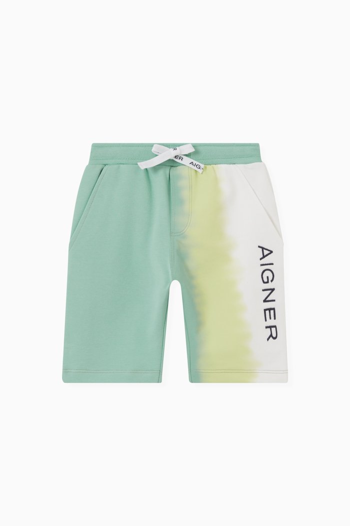 

Logo Ombre Shorts in Cotton, Green