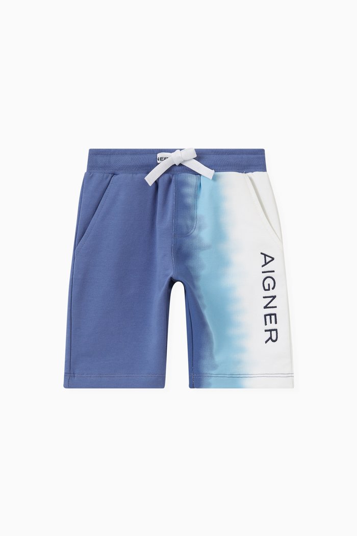 

Logo Ombre Shorts in Cotton, Blue