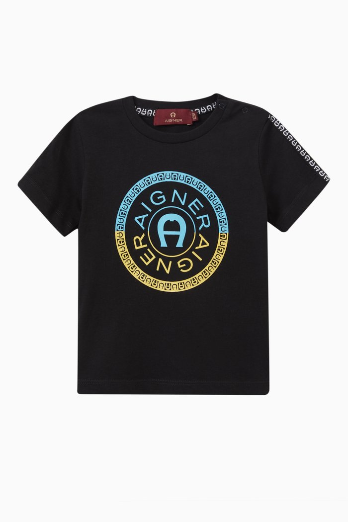 

Logo Tape T-shirt in Cotton, Black