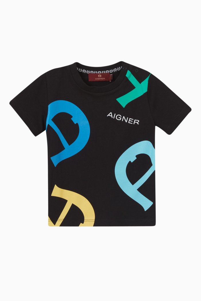 

Logo Graphic Print T-shirt in Cotton, Black