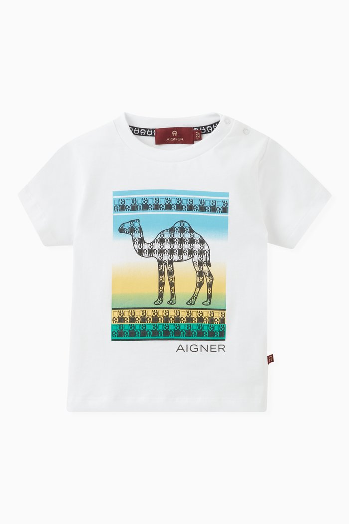 Graphic Print T-shirt in Cotton, White