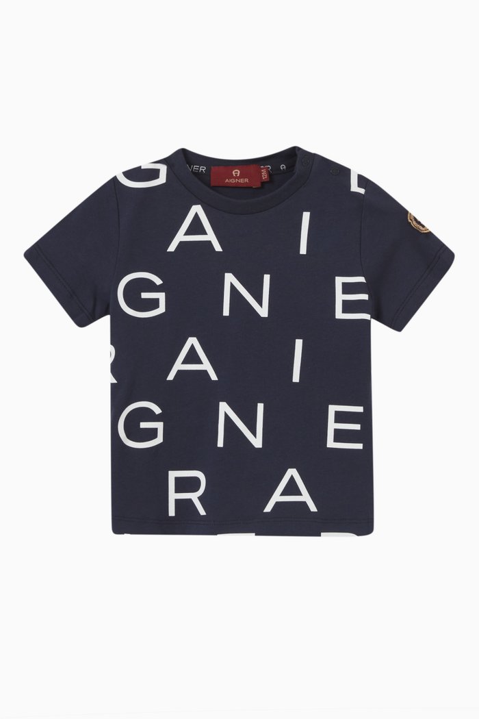 Logo T-shirt in Cotton, Blue