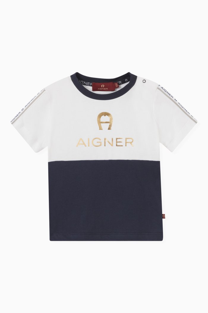 

Logo Tape T-shirt in Cotton, Blue