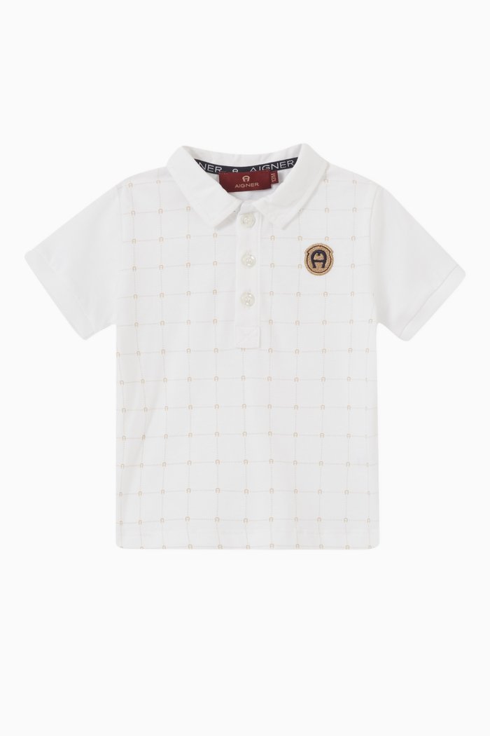 

Monogram Polo Shirt in Cotton Jersey, White