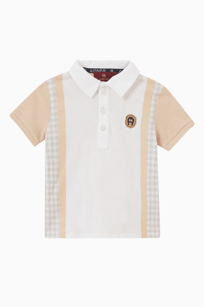 

Houndstooth Polo Shirt in Cotton, Grey