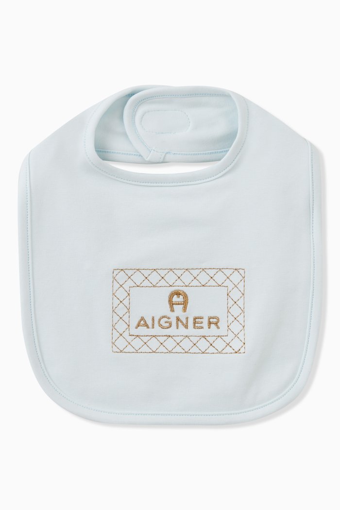 

Embroidered Logo Bib in Pima Cotton, Blue