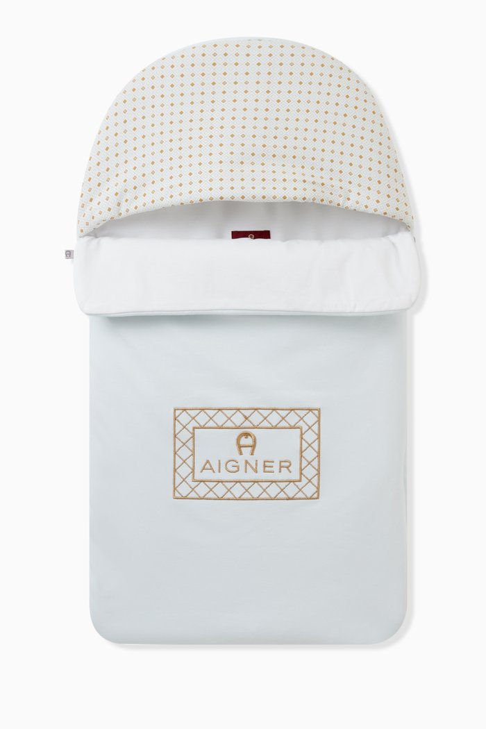 

Embroidered Logo Sleeping Nest in Pima Cotton, Blue