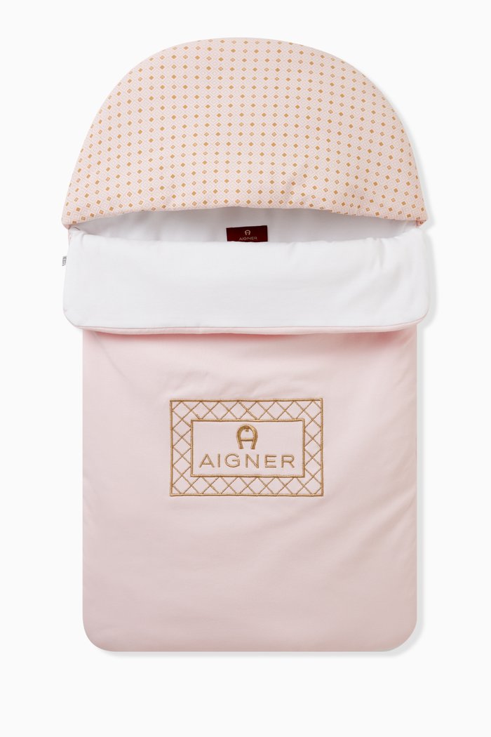

Embroidered Logo Sleeping Nest in Pima Cotton, Pink