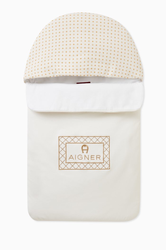 

Embroidered Logo Sleeping Nest in Pima Cotton, Neutral