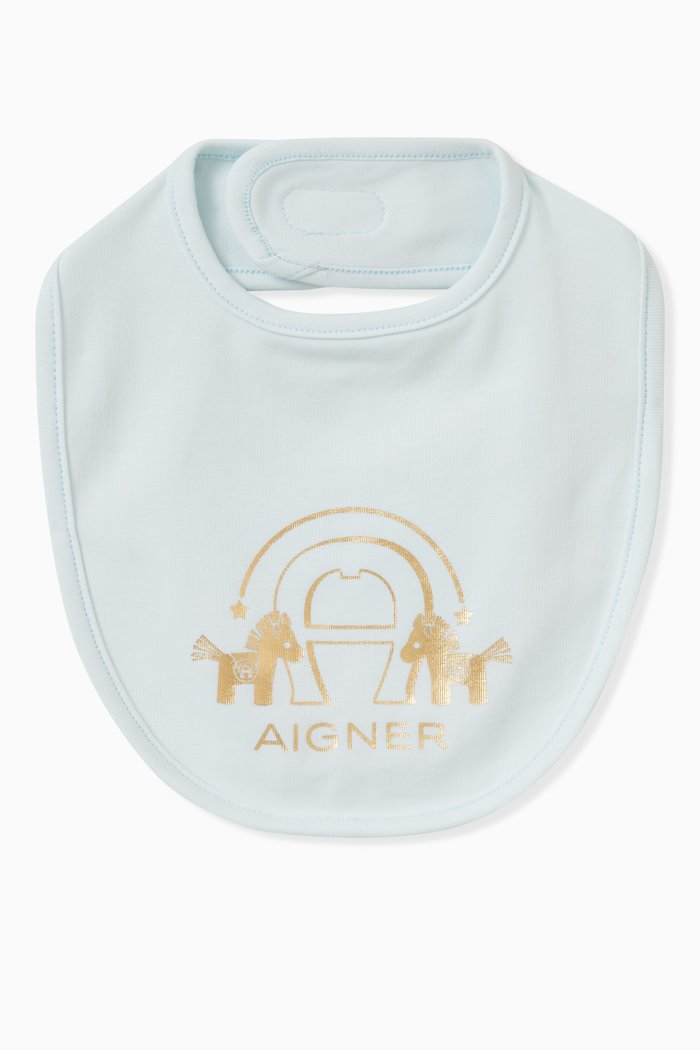Logo Bib in Cotton, Blue
