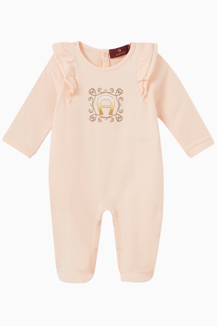 

Ruffled Sleepsuit in Pima Cotton, Orange