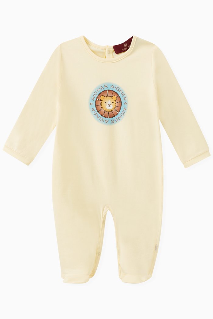 

Lion Logo Sleepsuit in Cotton, Yellow