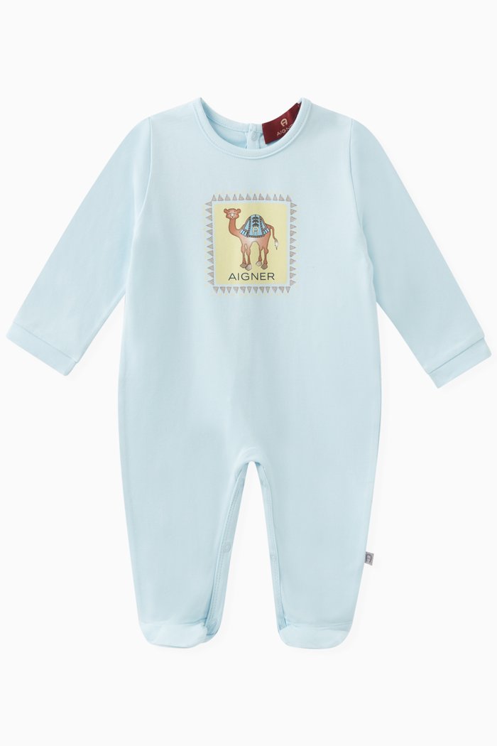 

Camel Sleepsuit in Cotton, Blue