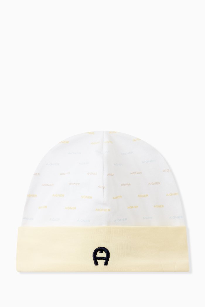 Embroidered Logo Detail Cap in Pima Cotton, Yellow