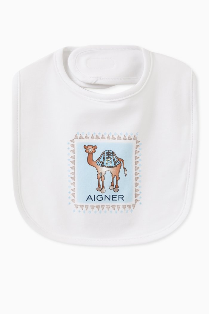 

Logo Graphic Bib in Cotton, White