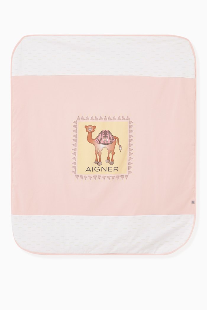 

Logo Baby Blanket in Cotton, Pink