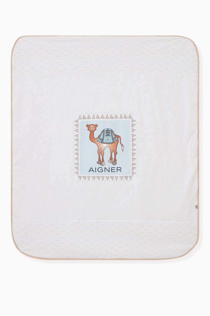 

Logo Baby Blanket in Cotton, White