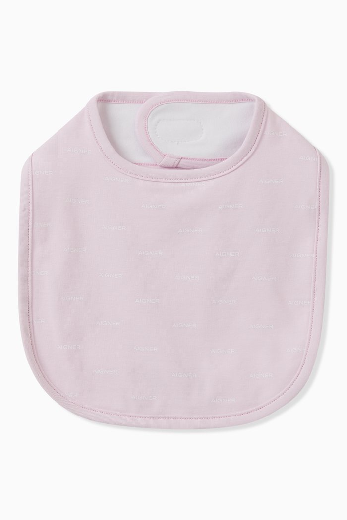 

Logo-printed Bib in Cotton, Pink