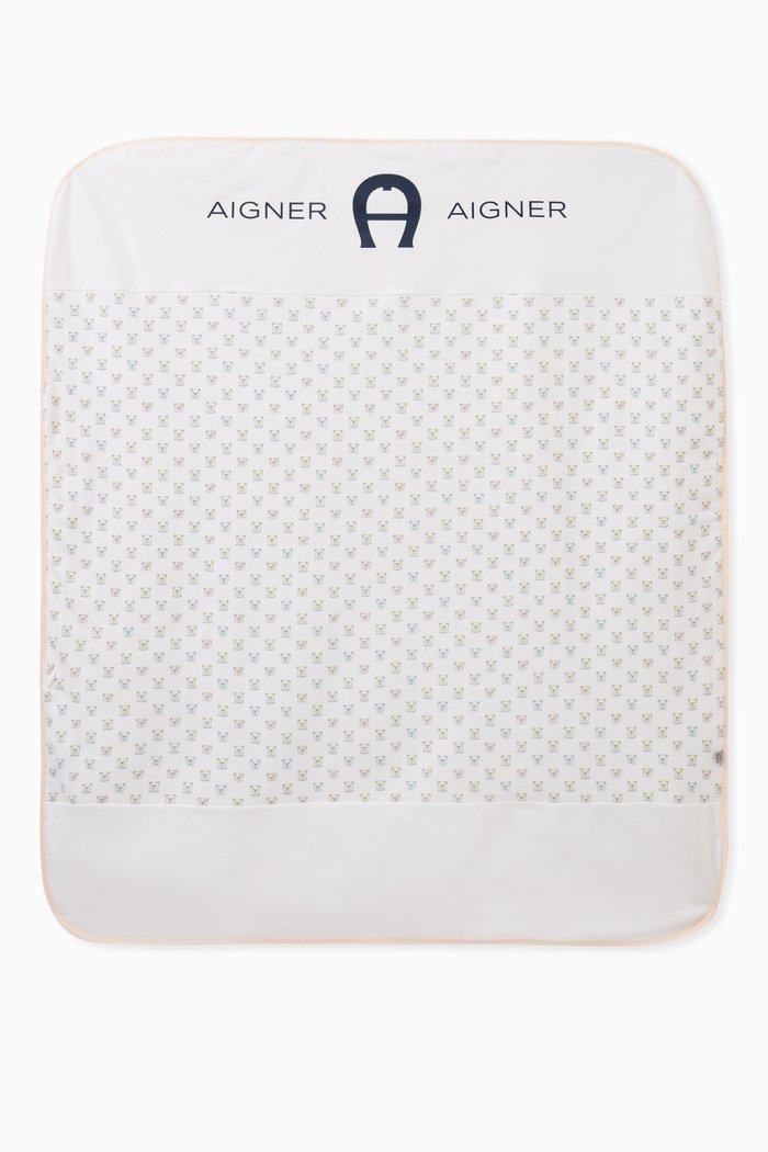 

Logo Print Blanket in Cotton, Orange