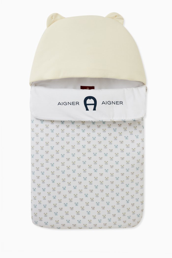 

Logo Print Sleeping Nest in Pima Cotton, Yellow