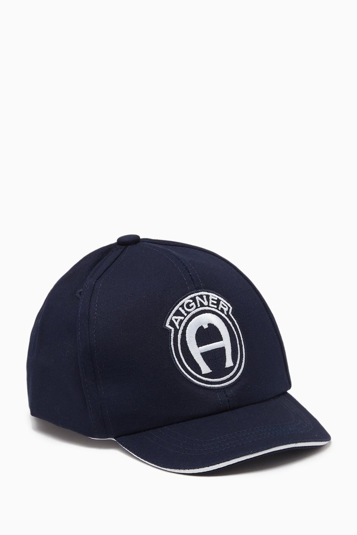 

Embroidered Logo Baseball Cap in Cotton, Blue