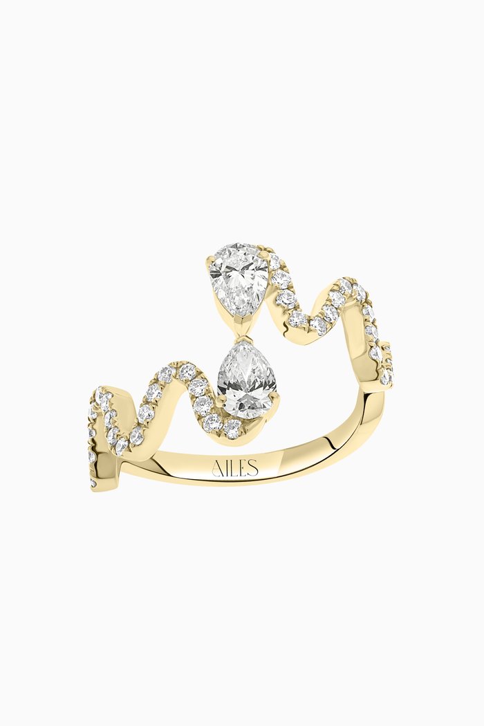

Wave Diamond Ring in 18kt Gold