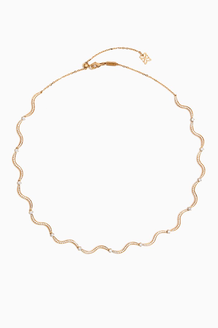 

Wave Diamond Choker Necklace in 18kt Gold