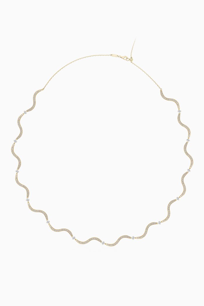 

Wave Diamond Necklace in 18kt Gold