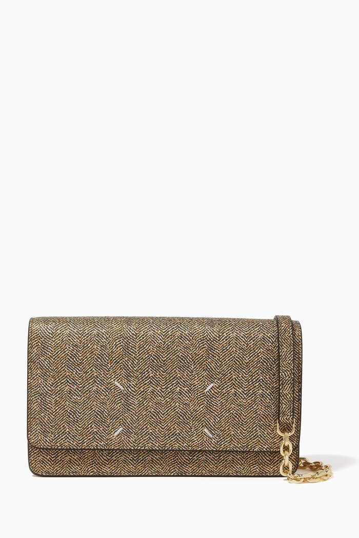 

Four-stitch Wallet on Chain in Leather, Multicolour