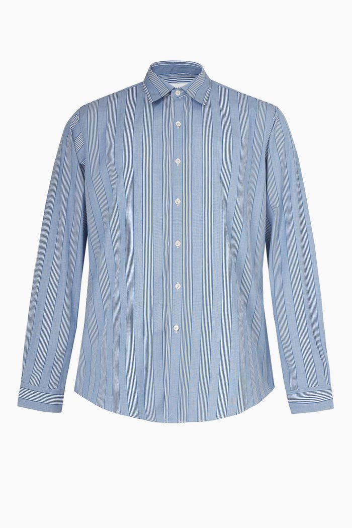 

Classic Stripe Shirt in Cotton, Blue