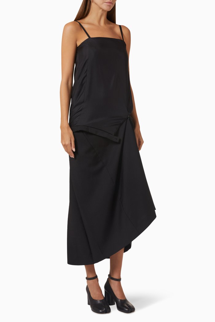 

Icons Midi Dress in Reworked Wool, Black
