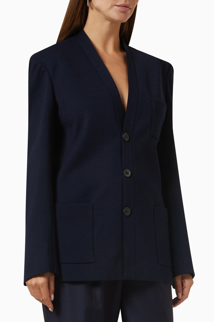 

Milano Stitch Jacket in Wool-blend Jersey, Black
