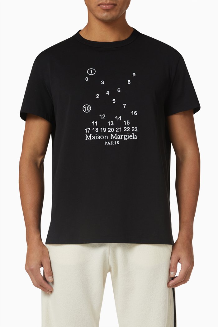 

Embroidered T-shirt in Cotton, Black