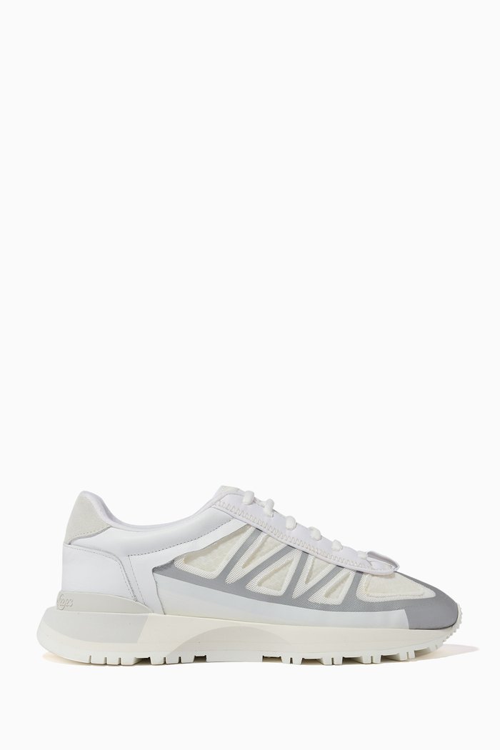 

50-50 Sneakers in Calfskin, Nylon & Mesh, White