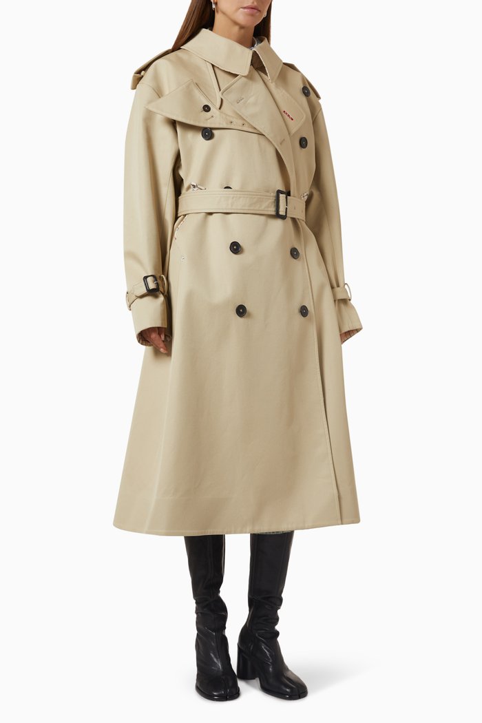 

Trench Coat in Cotton, Neutral