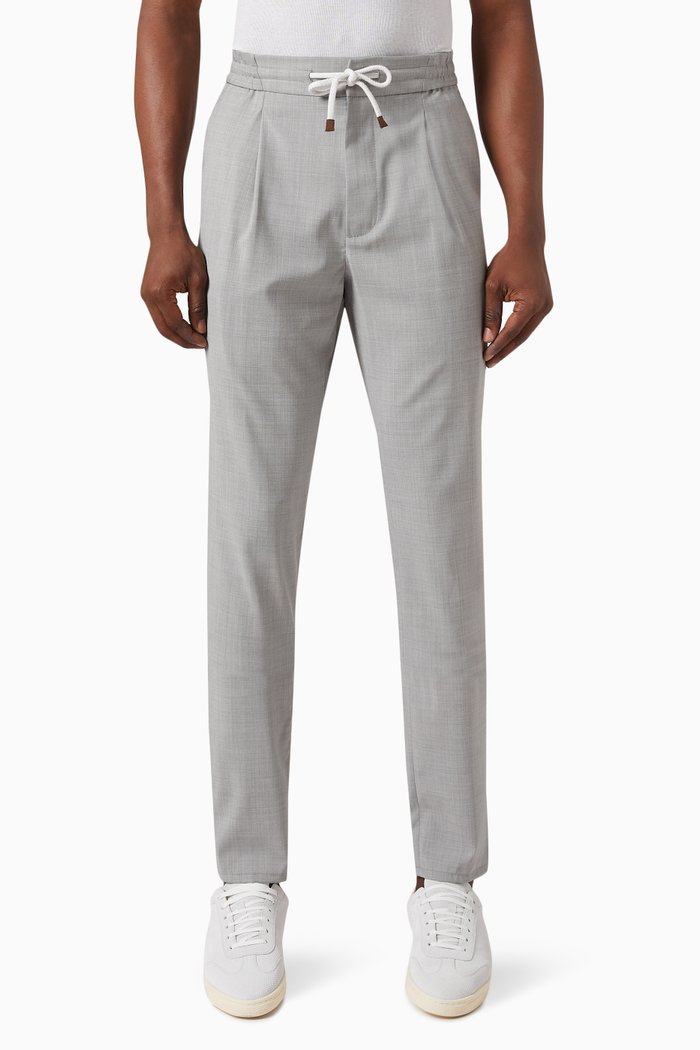 

Leisure-fit Pants in Virgin Wool Dynamic Fabric, Grey
