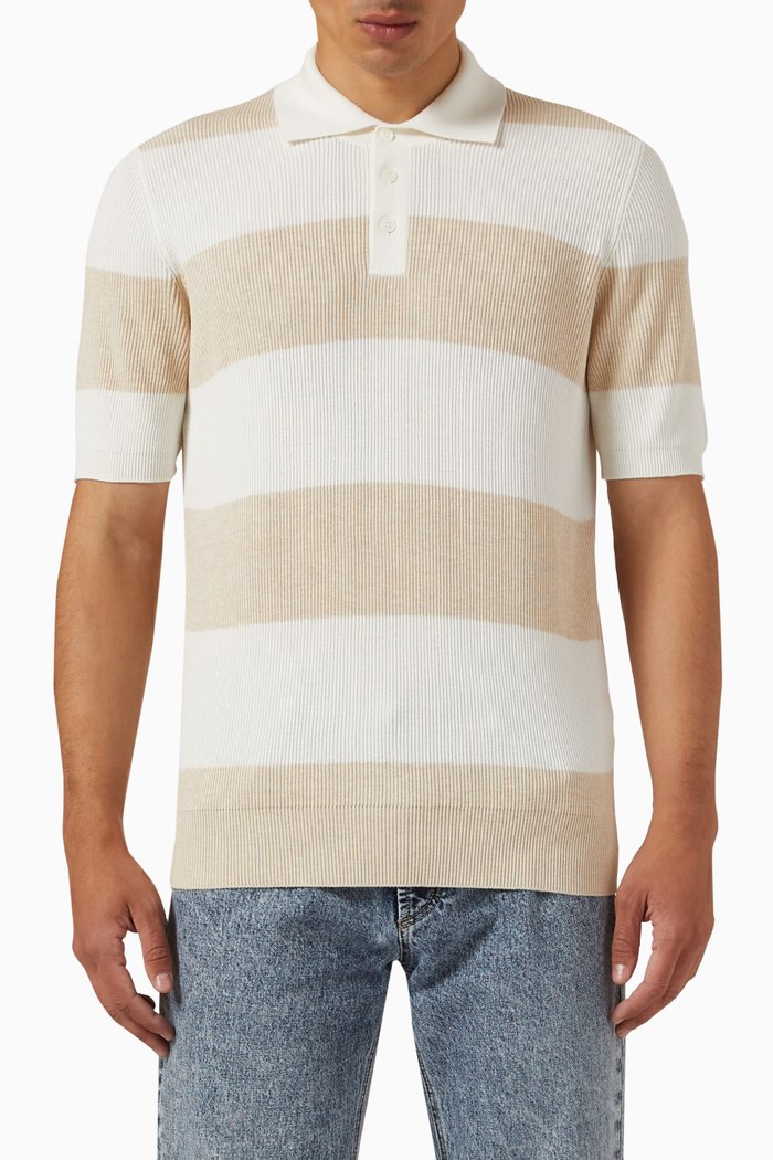 

Polo T-shirt in Knitted Cotton, Neutral