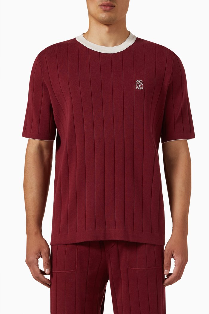

Logo T-shirt in Rib Knit, Red