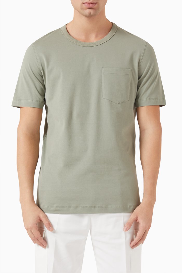 

Slim Fit T-Shirt in Cotton, Green