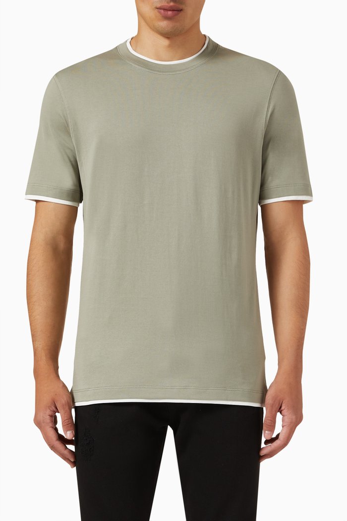 

T-shirt in Cotton Jersey, Green