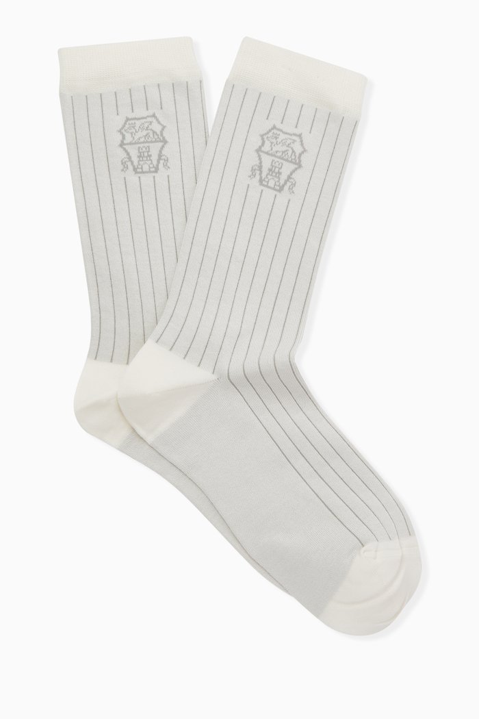 

Socks in Cotton Rib-knit, White