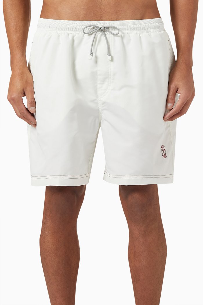 

Logo Swim Shorts in Nylon, White