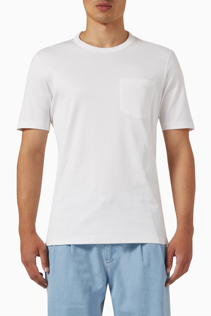 

Slim Fit T-shirt in Cotton Jersey, White