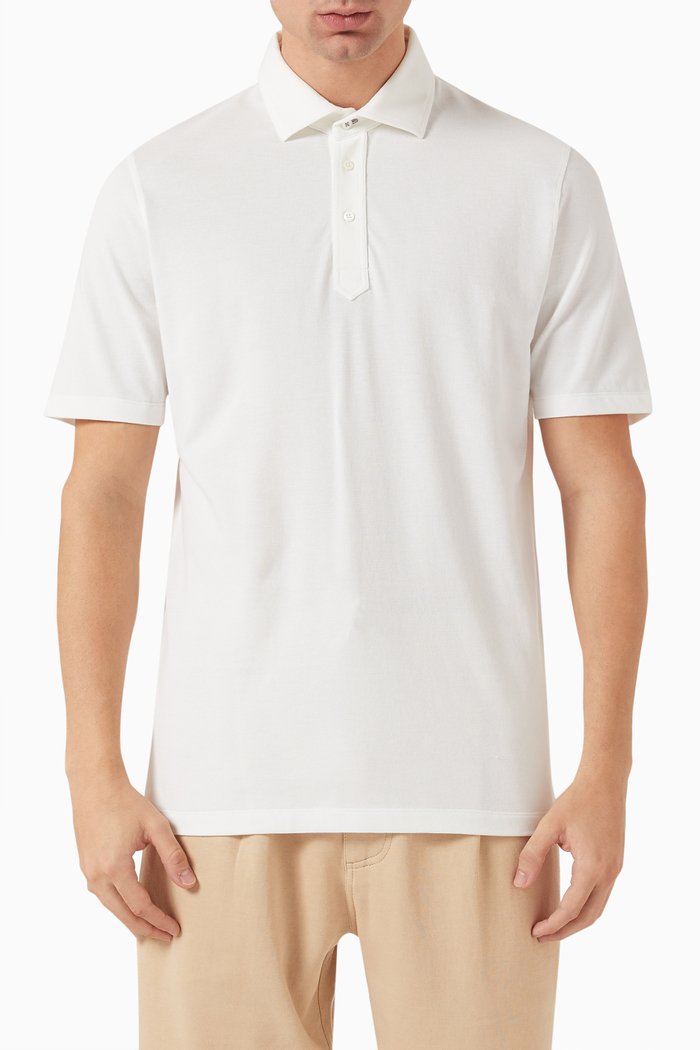 Polo Shirt in Cotton, White